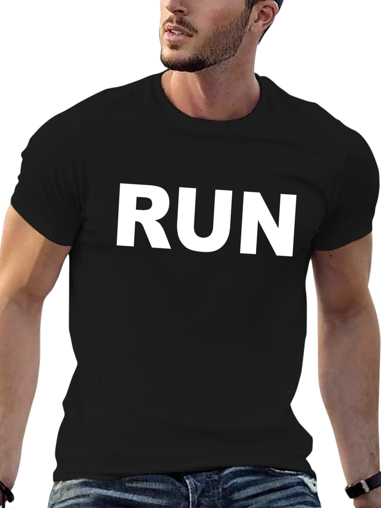 Run Graphic Black Tee