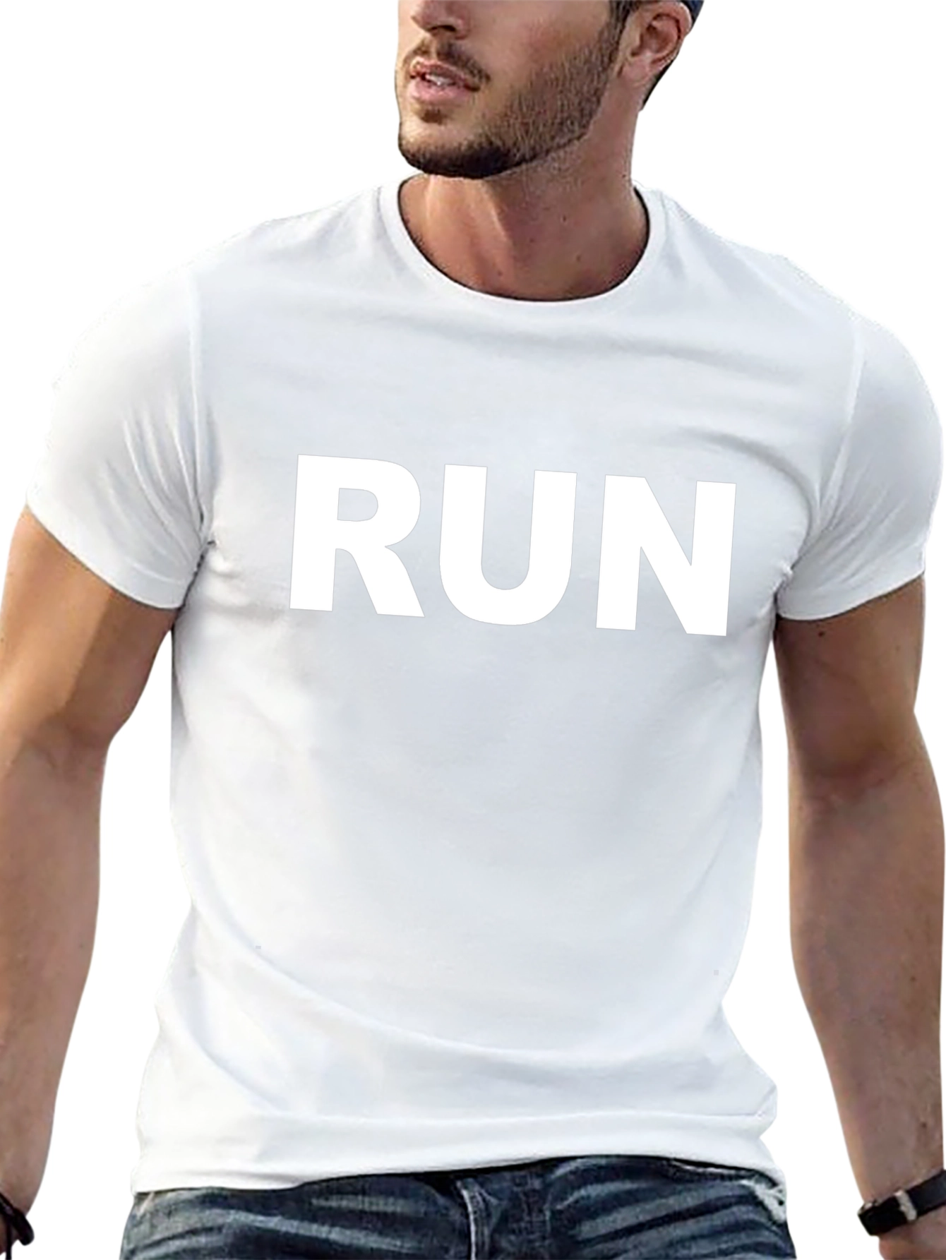 Run Graphic Black Tee