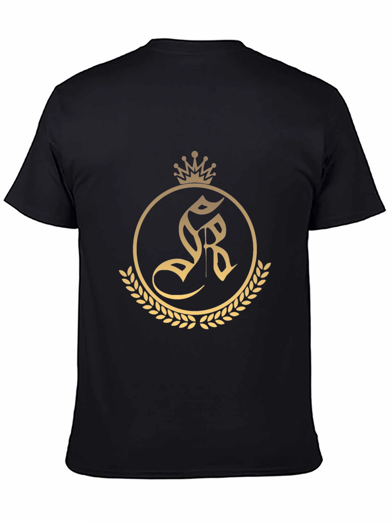 Regal Crest Tee - Black Cotton Blend