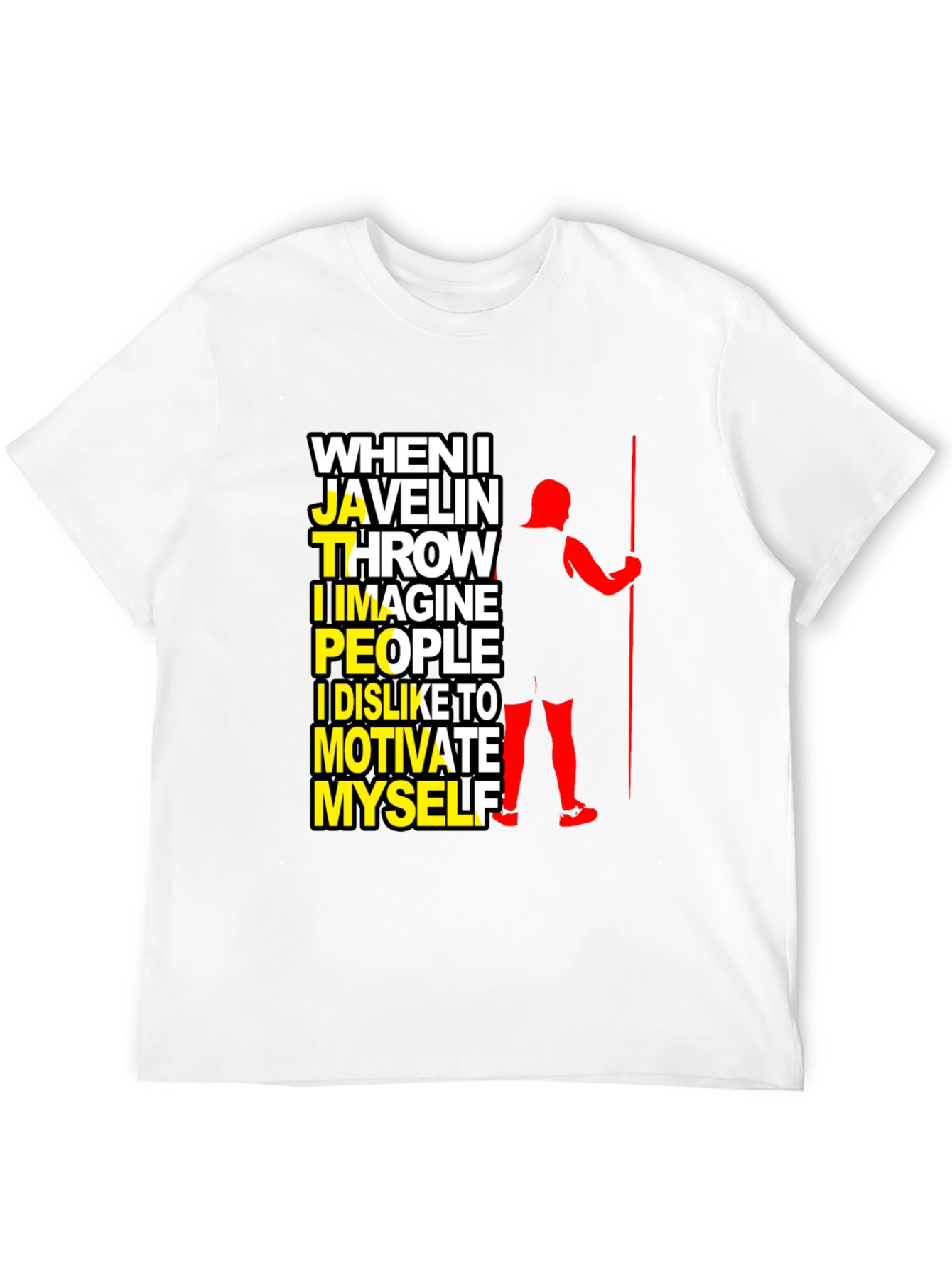 Javelin Thrower Graphic T-Shirt: Motivate Myself Design
