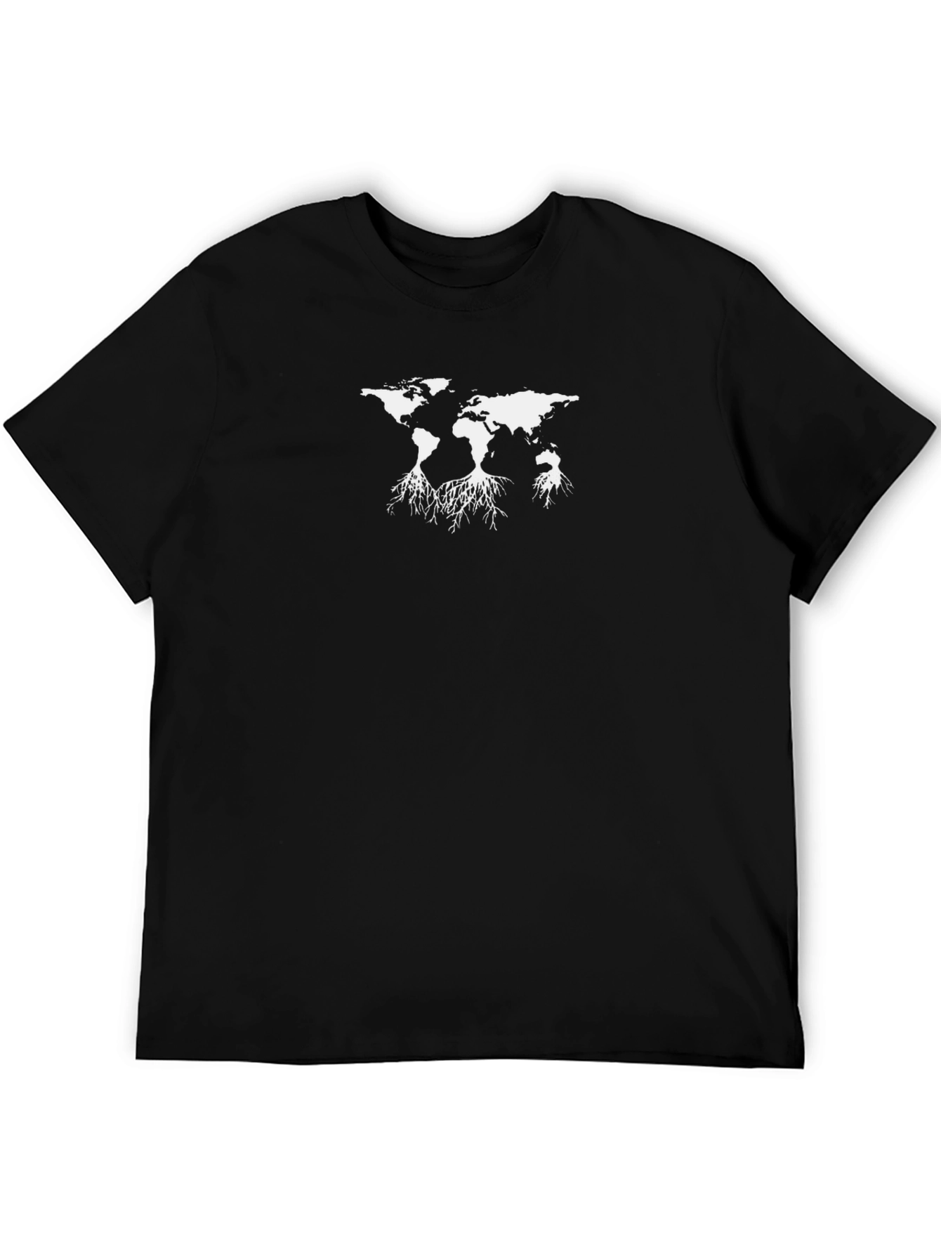 World Roots Graphic Tee - Black Cotton T-Shirt