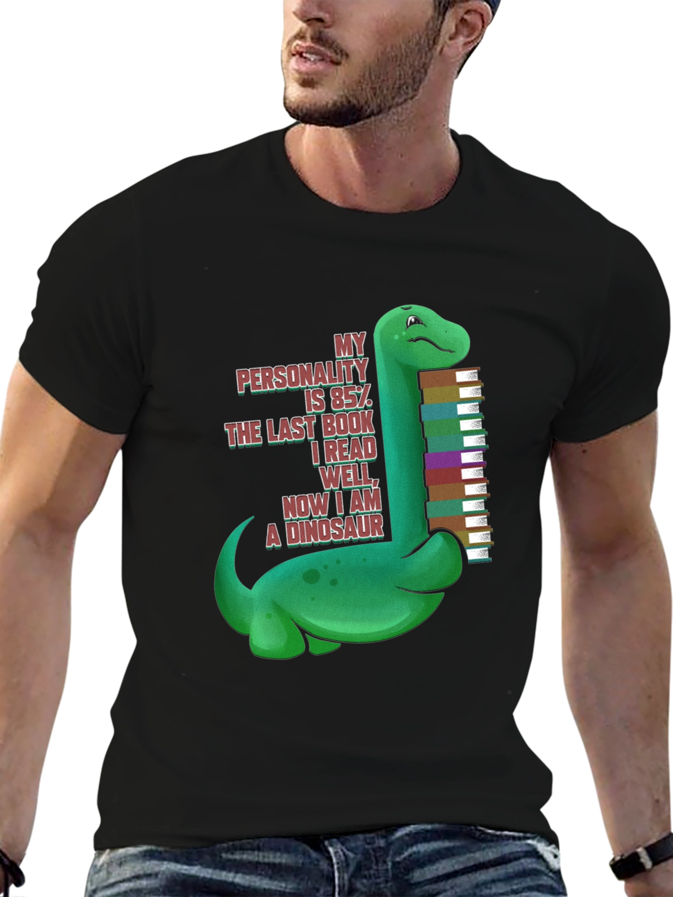 Dinosaur Book Lover T-Shirt - My Personality is 85%