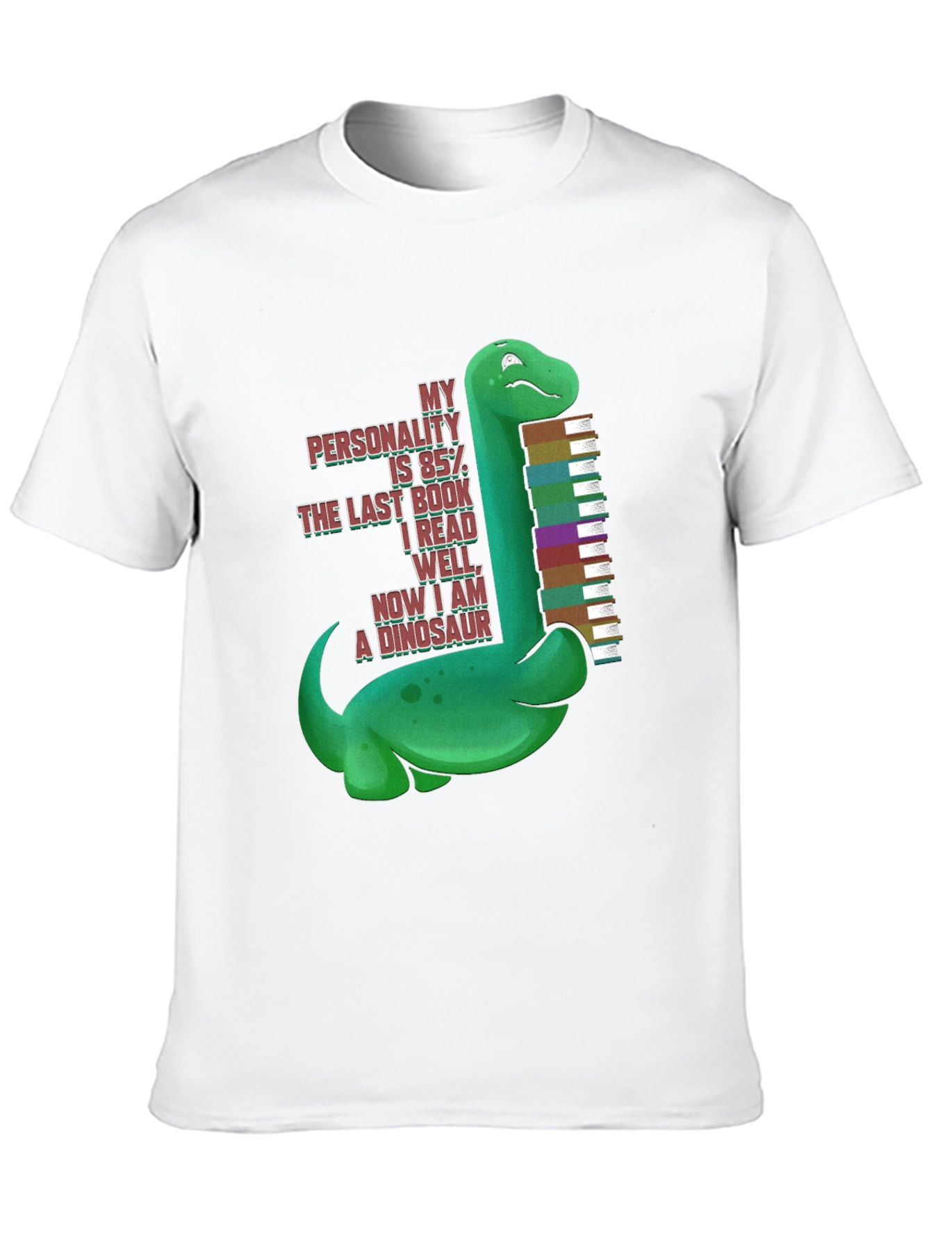 Dinosaur Book Lover T-Shirt - My Personality is 85%
