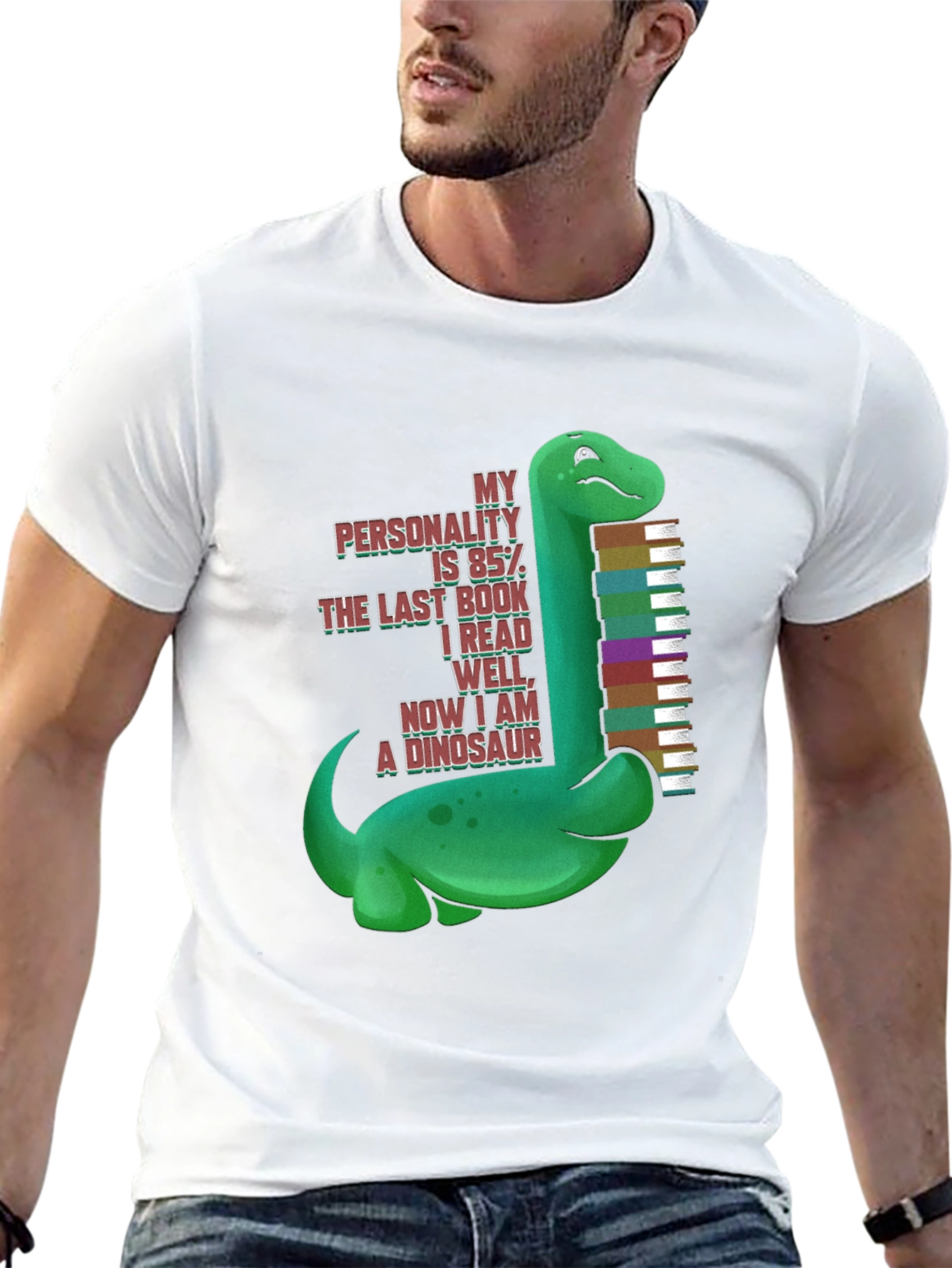 Dinosaur Book Lover T-Shirt - My Personality is 85%