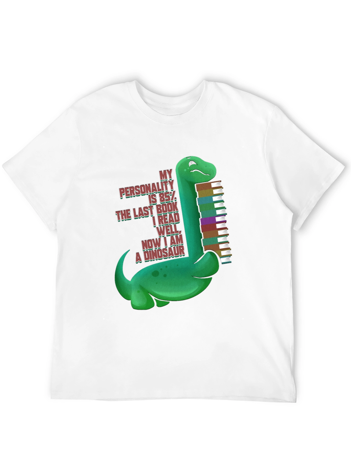 Dinosaur Book Lover T-Shirt - My Personality is 85%