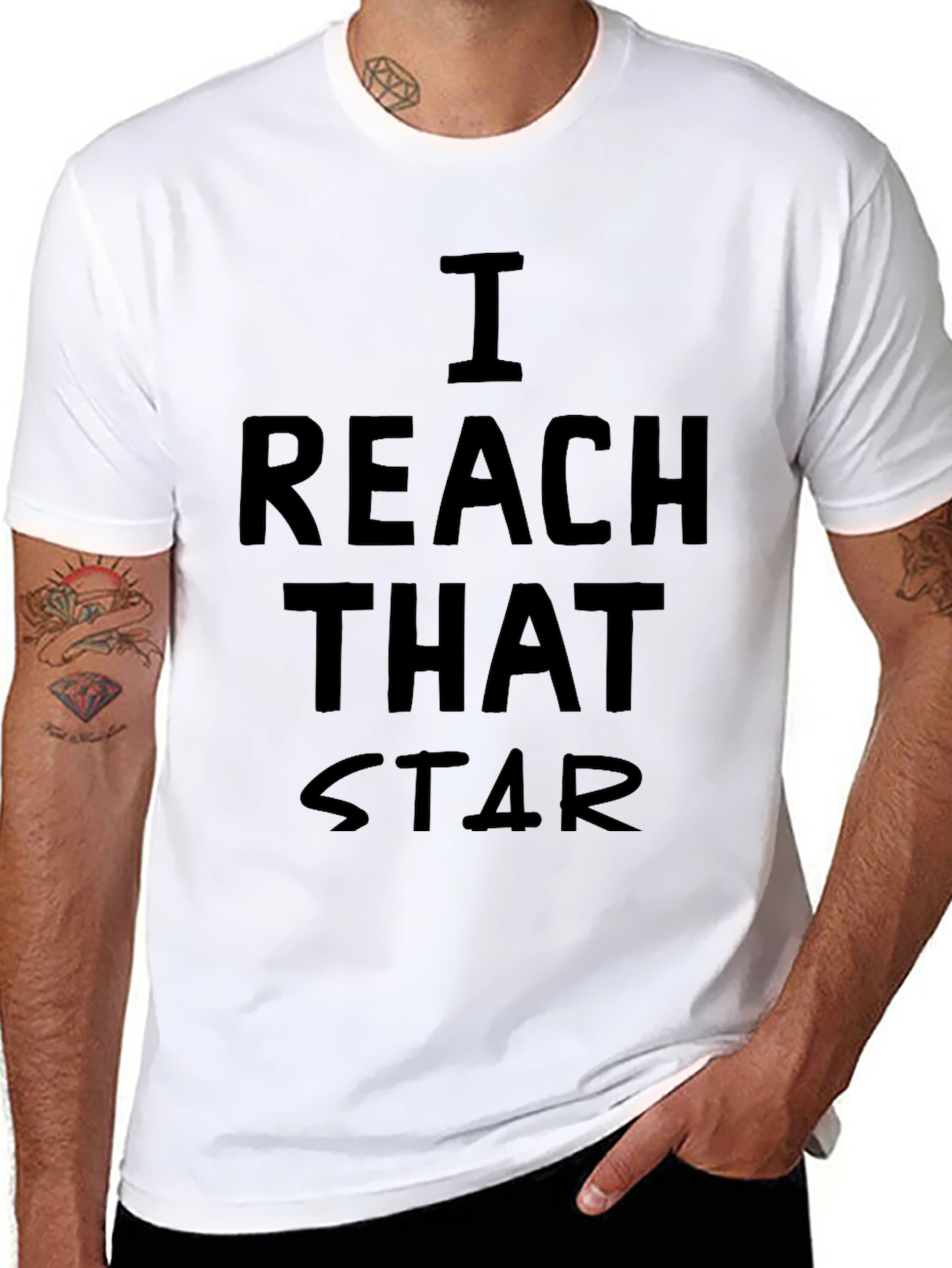 I Reach That Star Graphic Tee - Black