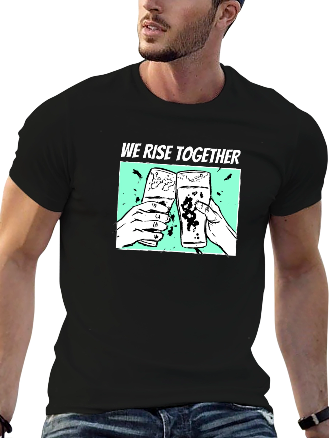 We Rise Together Graphic T-Shirt - Black