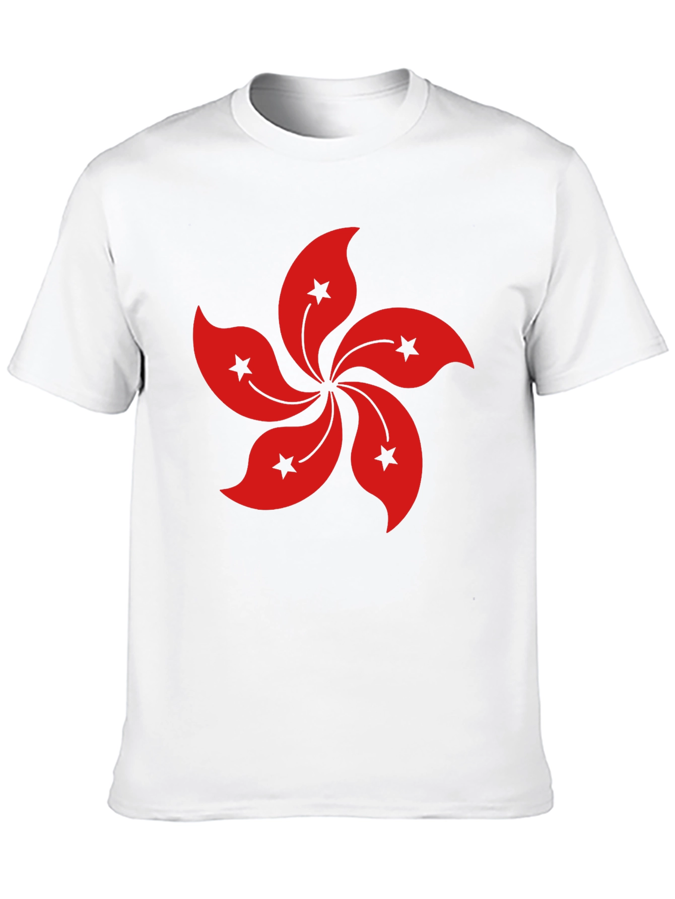 Hong Kong Flower T-Shirt - Black Cotton Blend