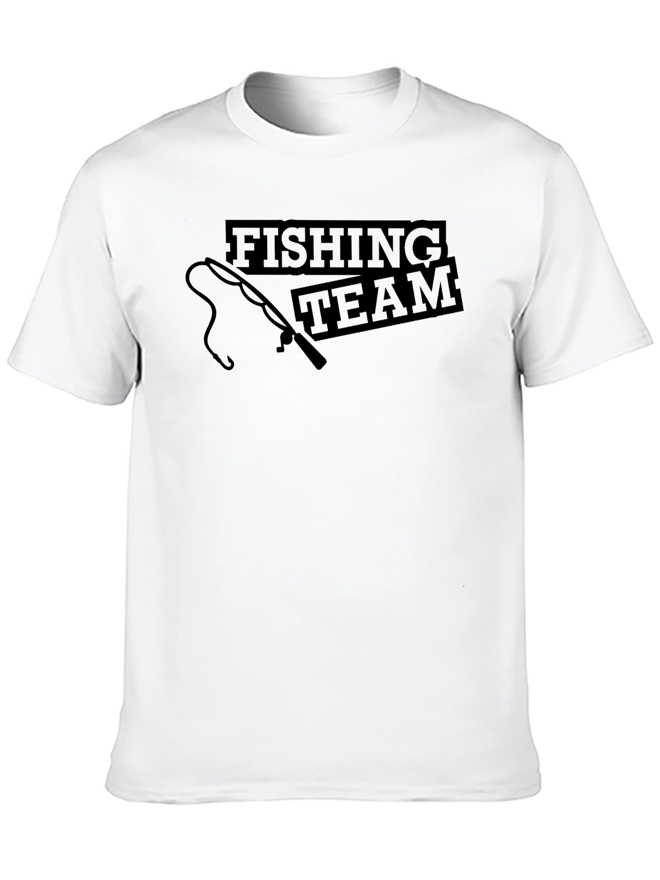Fishing Team Graphic Print Crew Neck T-Shirt