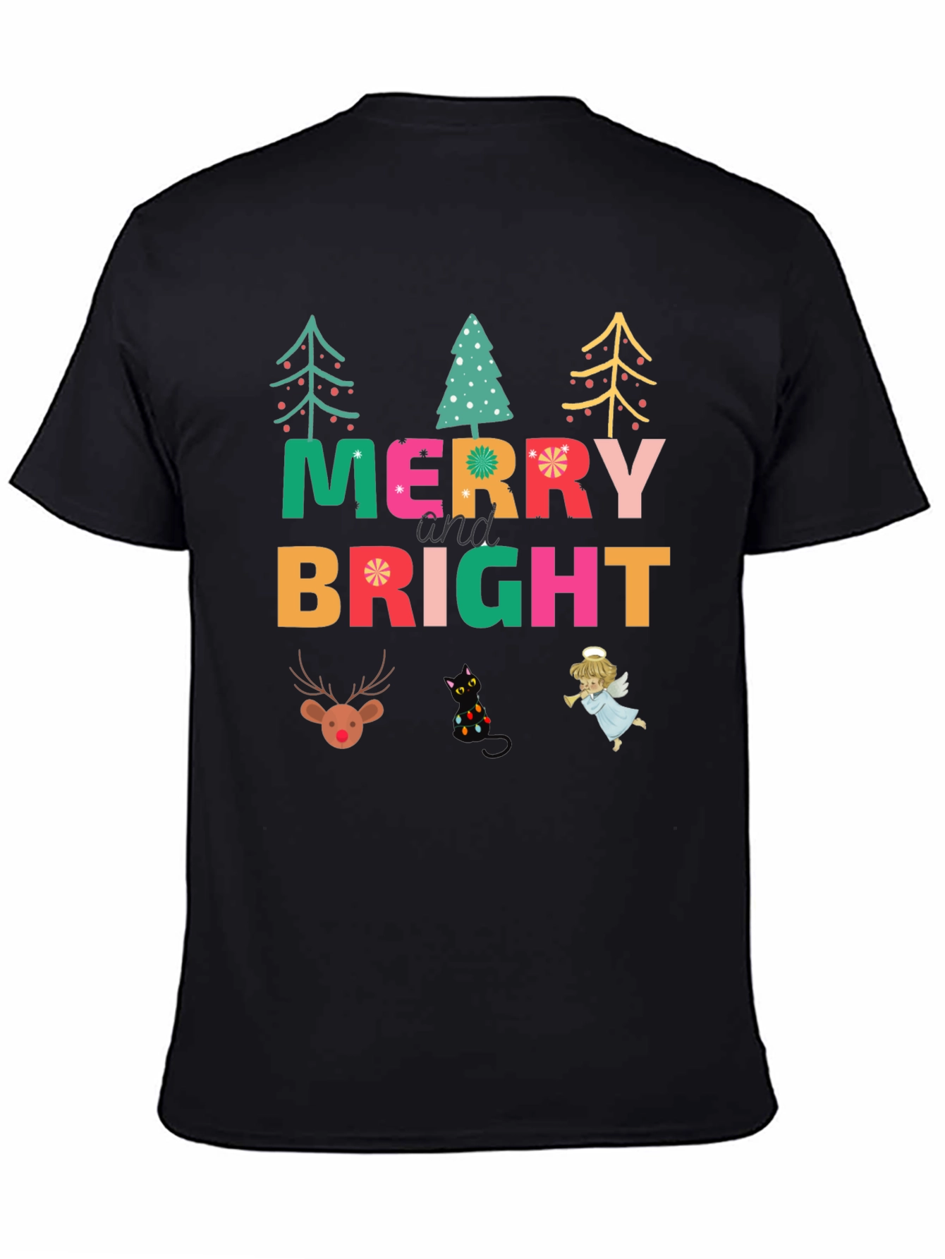 Merry & Bright Christmas Graphic T-Shirt