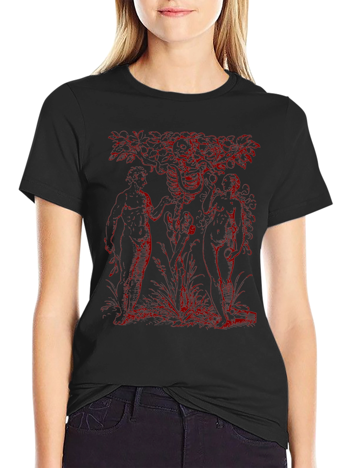 Adam and Eve Graphic Tee - Black