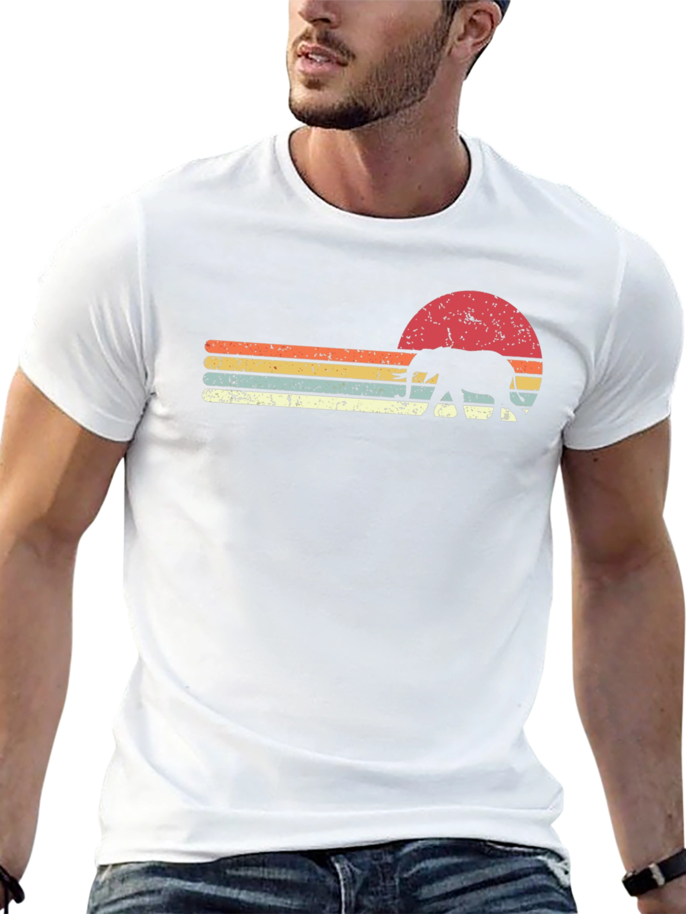 Retro Elephant Sunset Graphic Tee