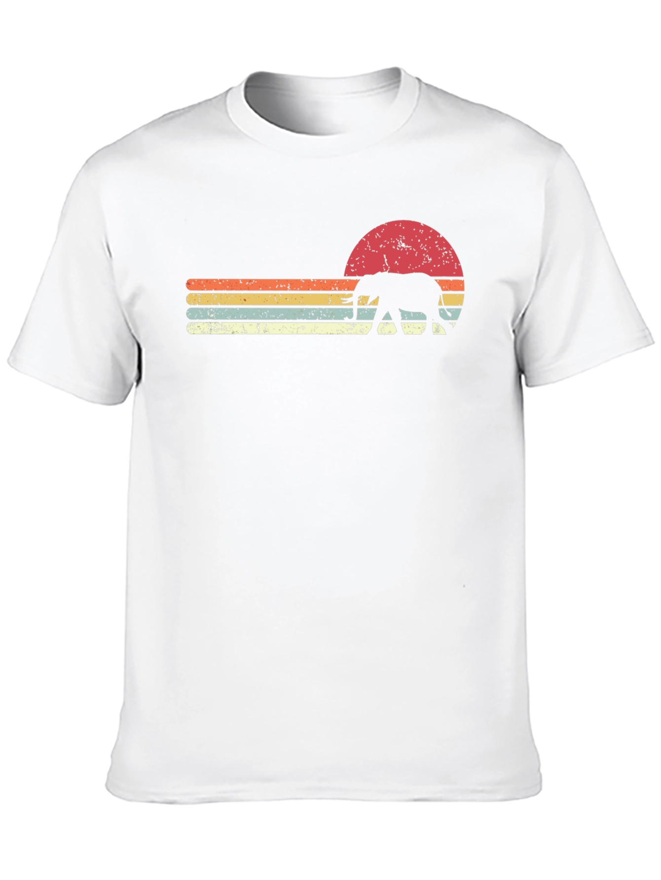 Retro Elephant Sunset Graphic Tee