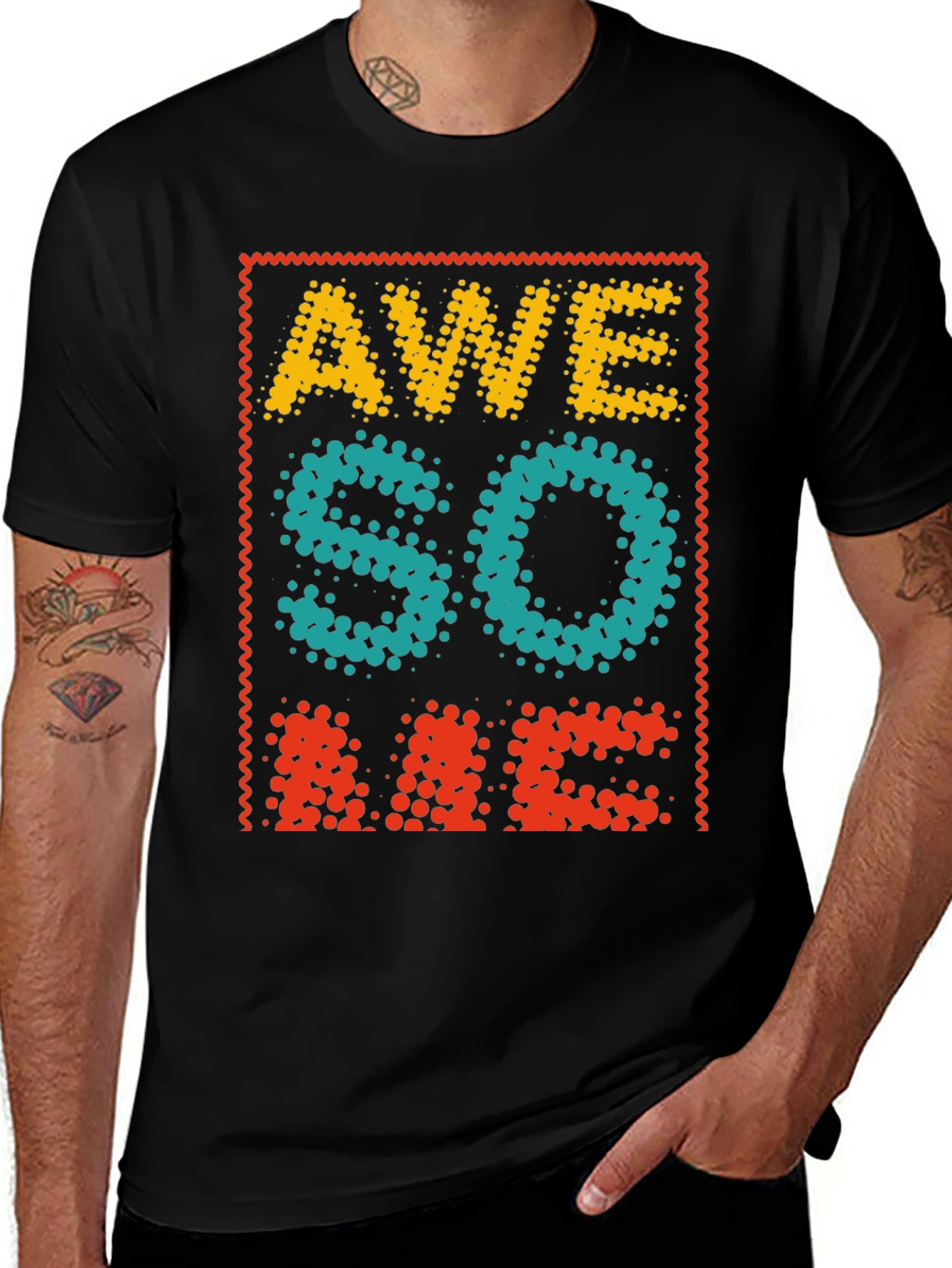 Awesome Graphic Tee - Cool Dotted Design