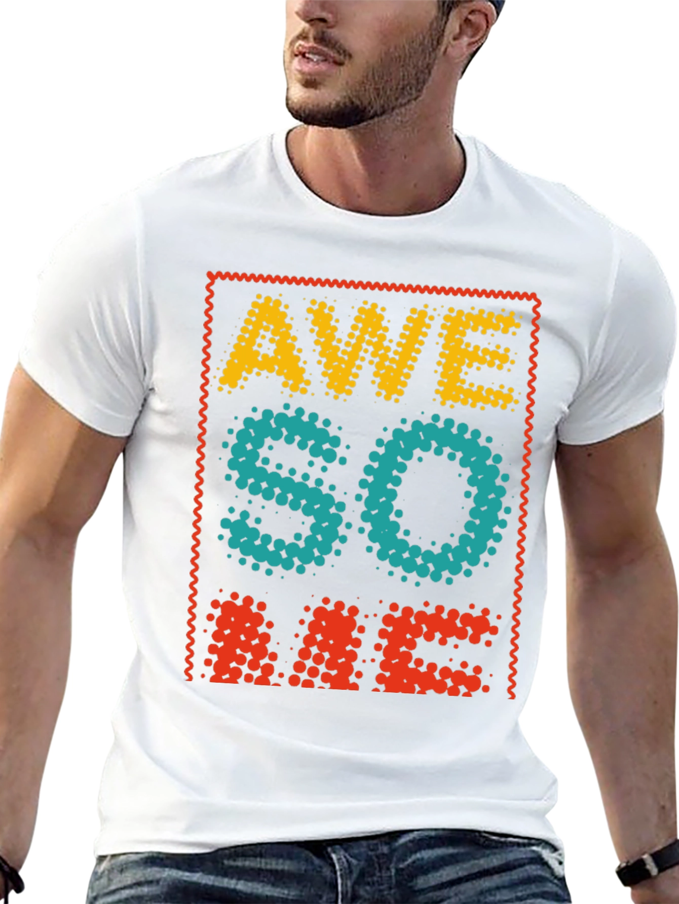 Awesome Graphic Tee - Cool Dotted Design
