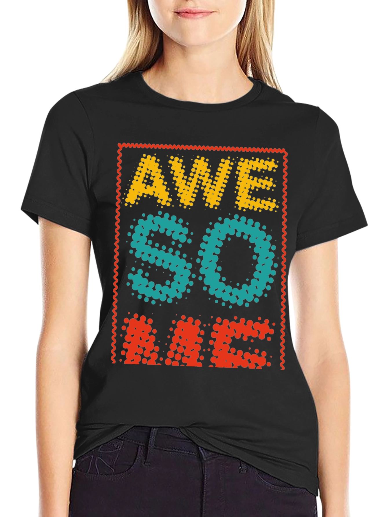 Awesome Graphic Tee - Cool Dotted Design