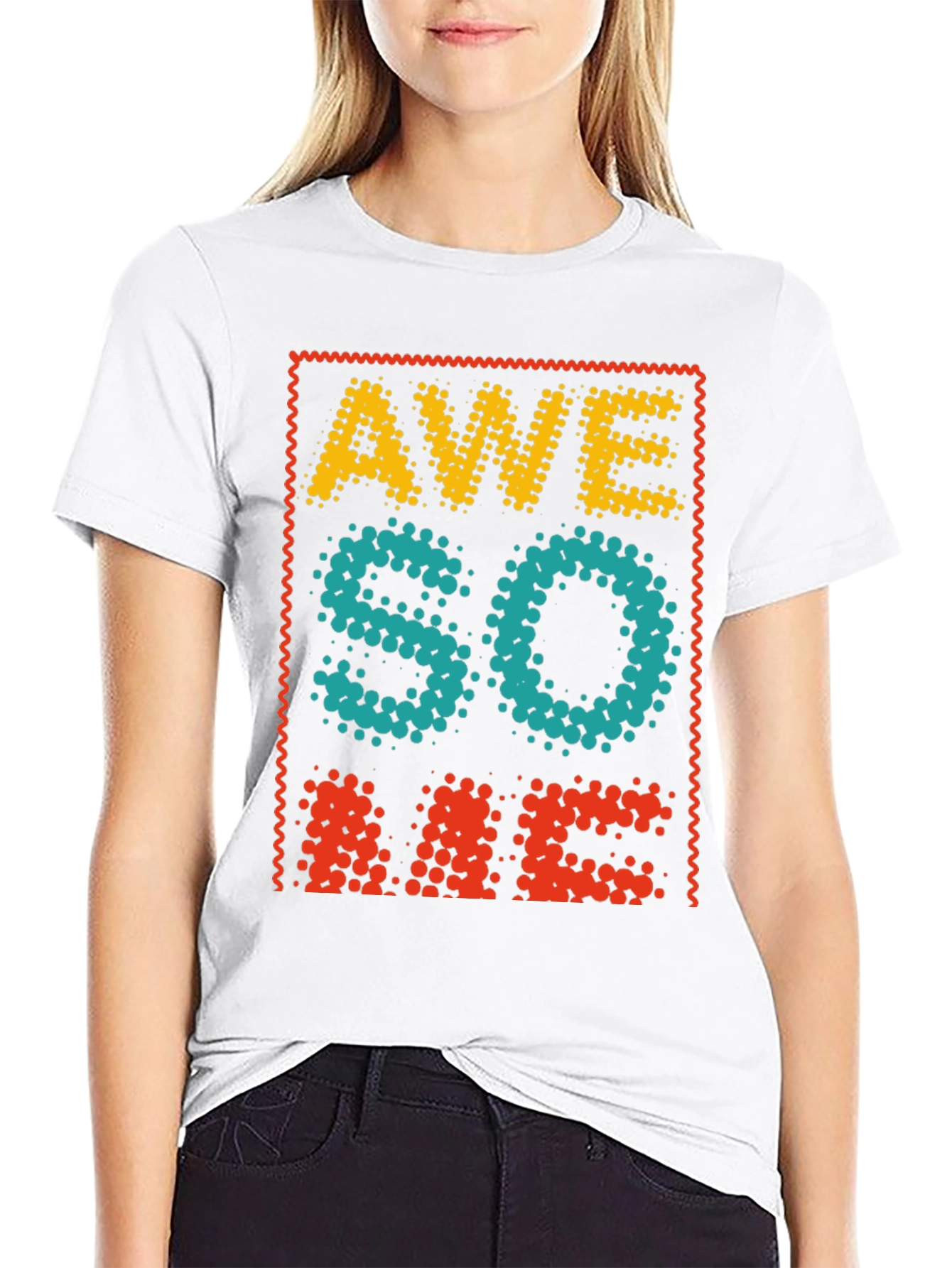 Awesome Graphic Tee - Cool Dotted Design