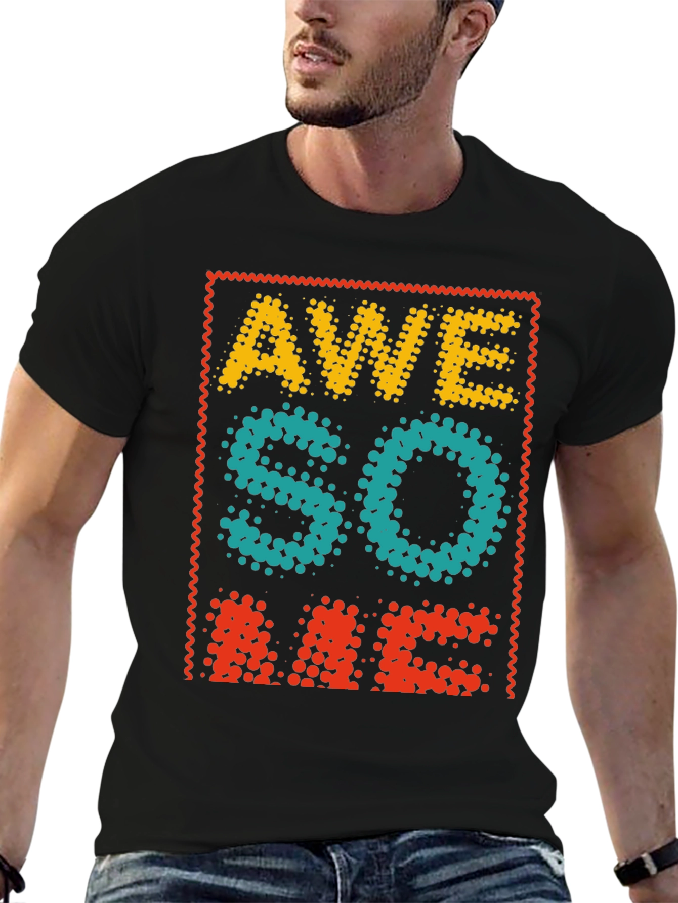 Awesome Graphic Tee - Cool Dotted Design