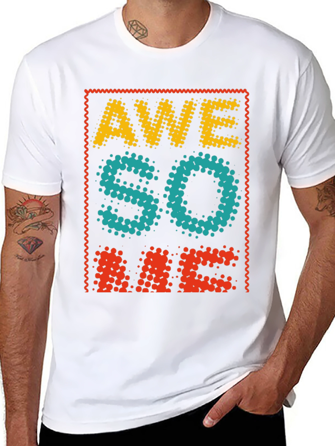 Awesome Graphic Tee - Cool Dotted Design