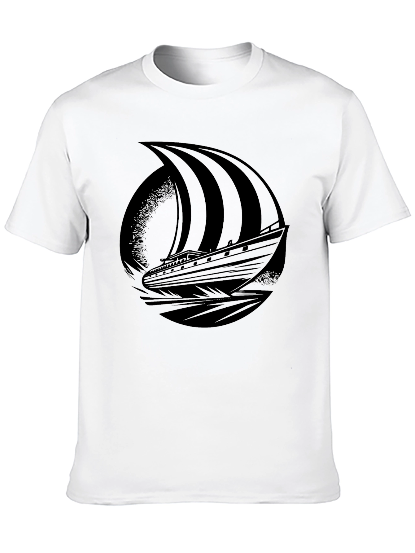 Black Viking Ship Graphic Tee