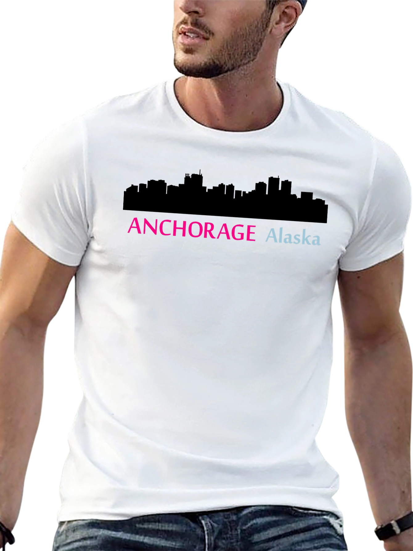 Anchorage Alaska Skyline Graphic Tee