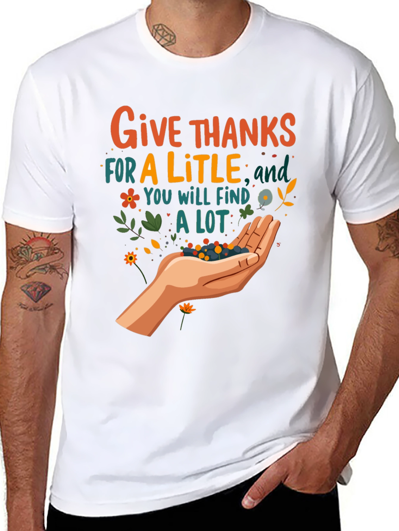 Give Thanks T-Shirt - Fall Harvest Graphic Tee