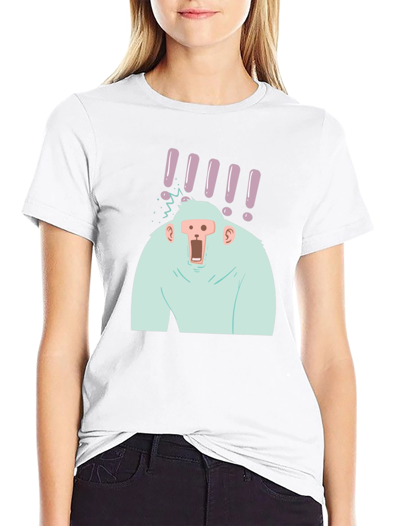 Shocked Ape Graphic Tee - Black Cotton T-Shirt