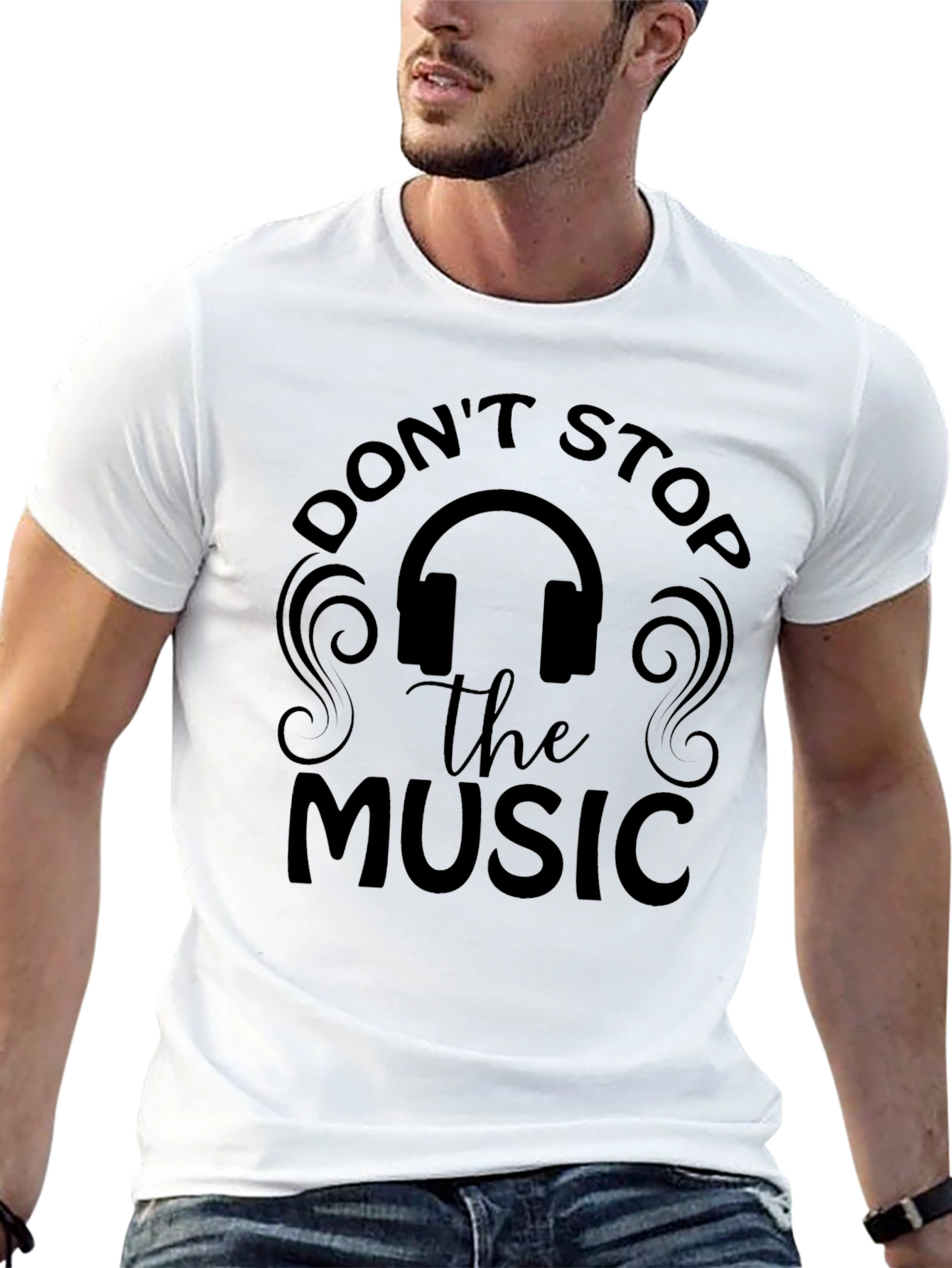 Dont Stop the Music Black Graphic T-Shirt