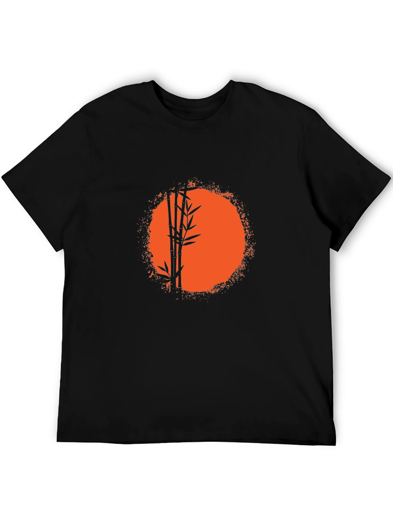 Bamboo Sunset Graphic Tee - Relaxed Fit Black T-Shirt
