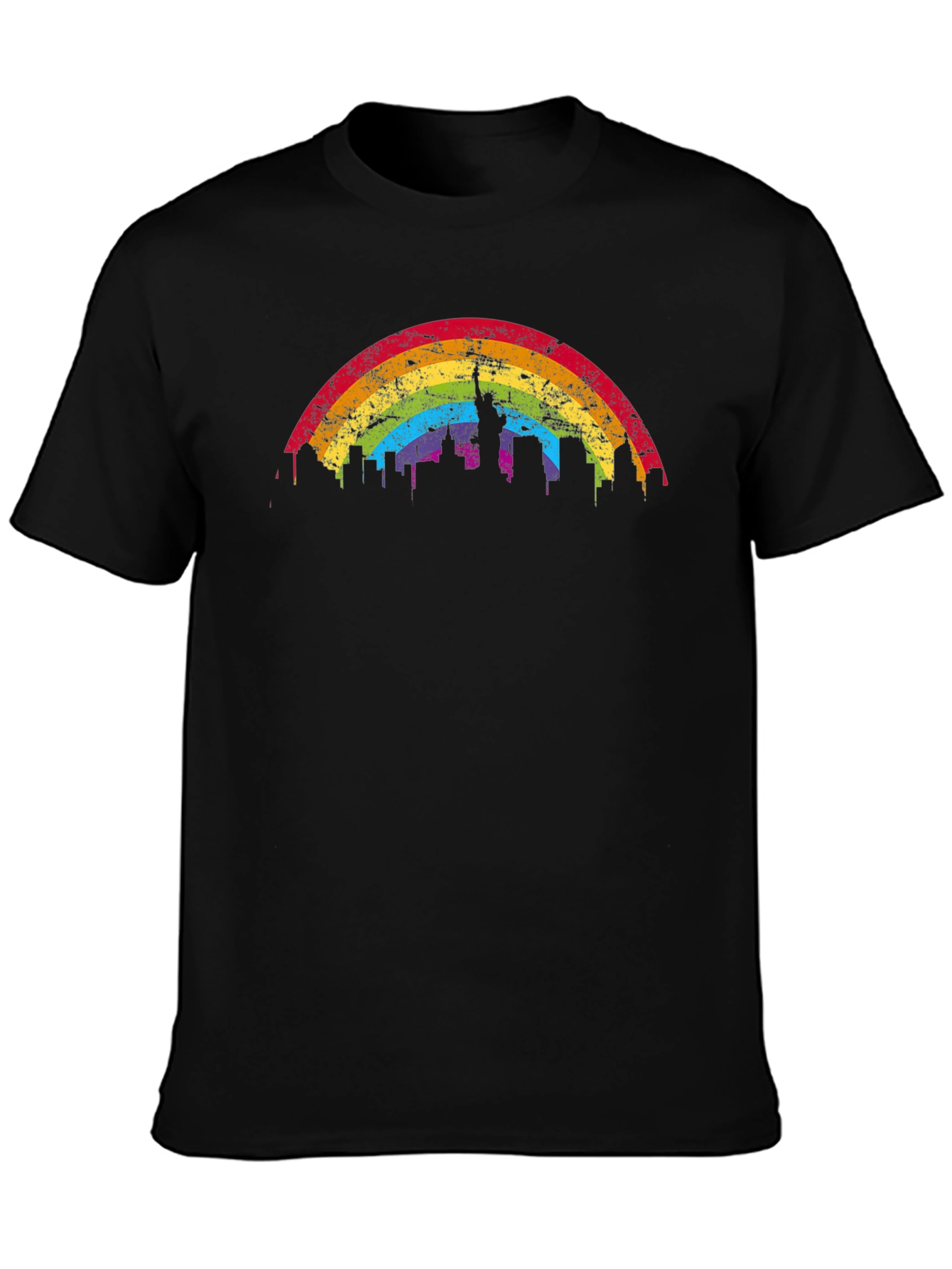 Rainbow NYC Skyline Graphic Tee - Pride Shirt