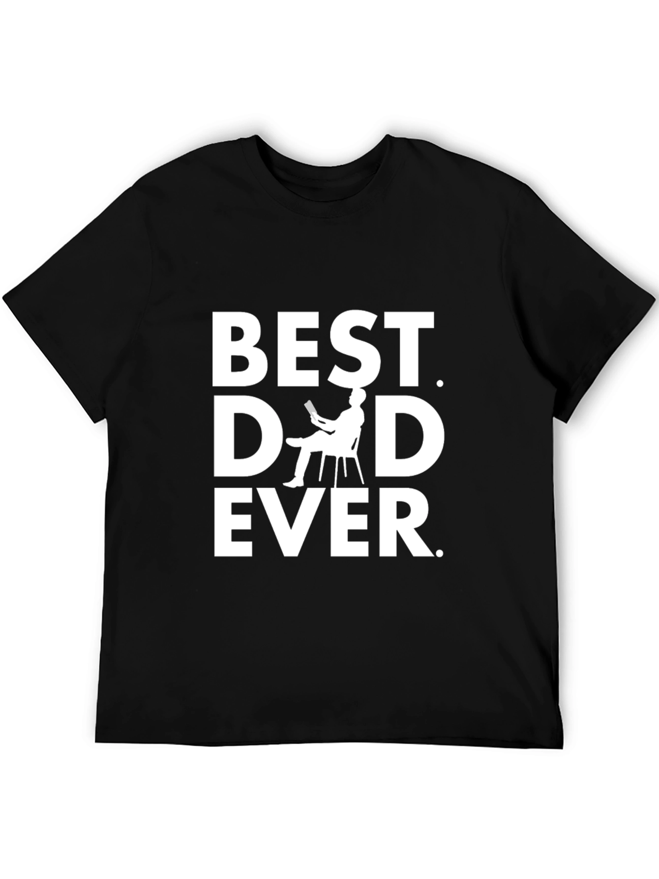 Best Dad Ever Graphic T-Shirt - Black Cotton Blend