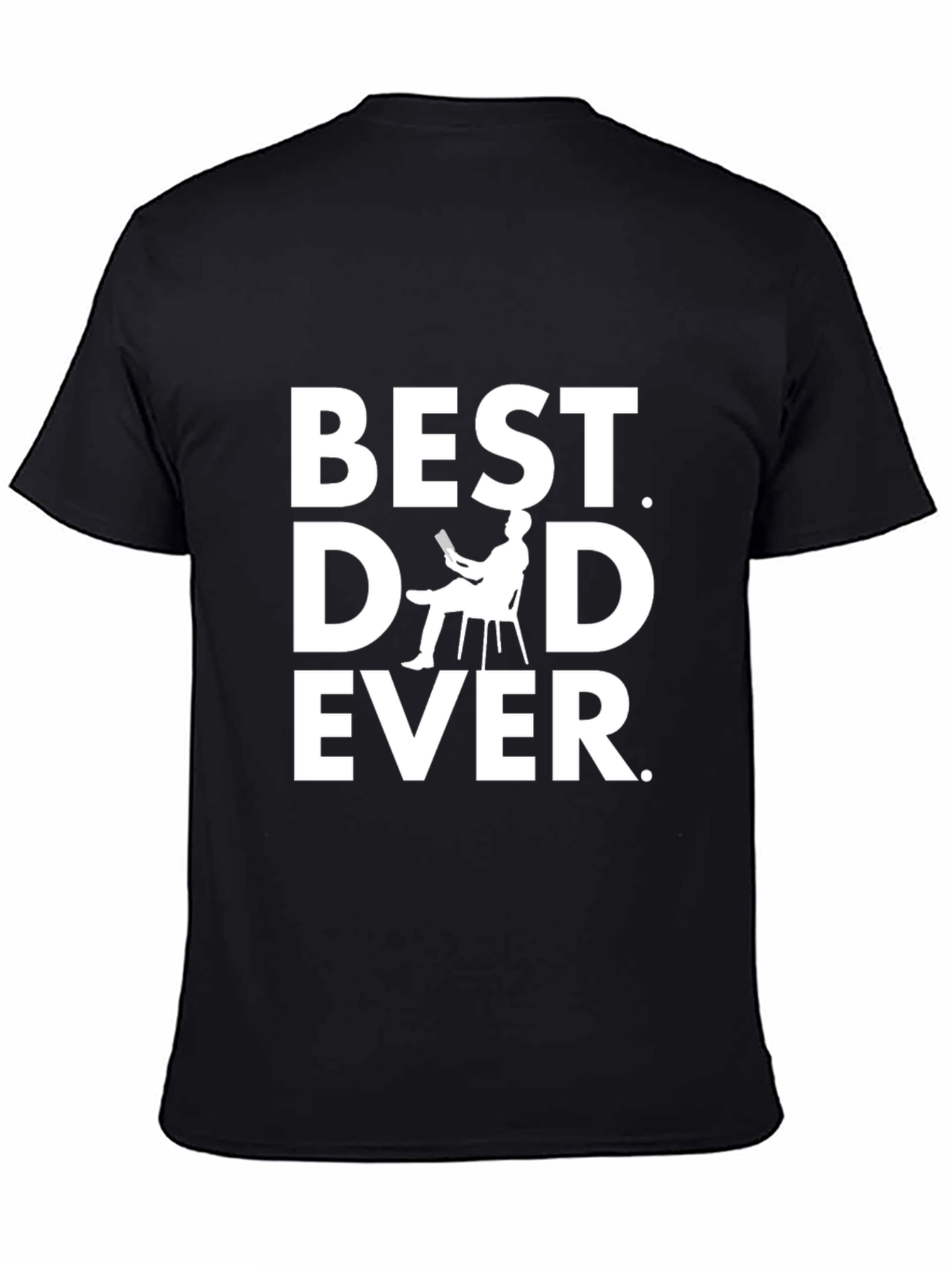 Best Dad Ever Graphic T-Shirt - Black Cotton Blend