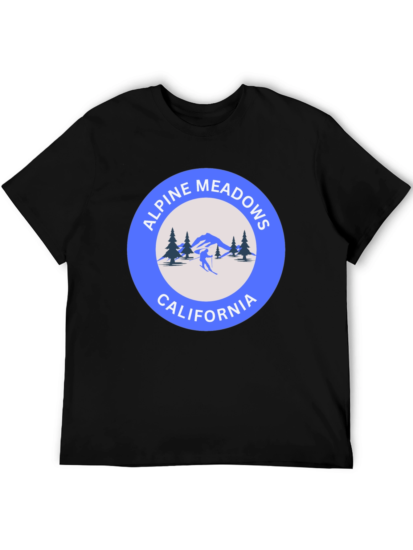 Alpine Meadows California Tee - Black Cotton T-Shirt