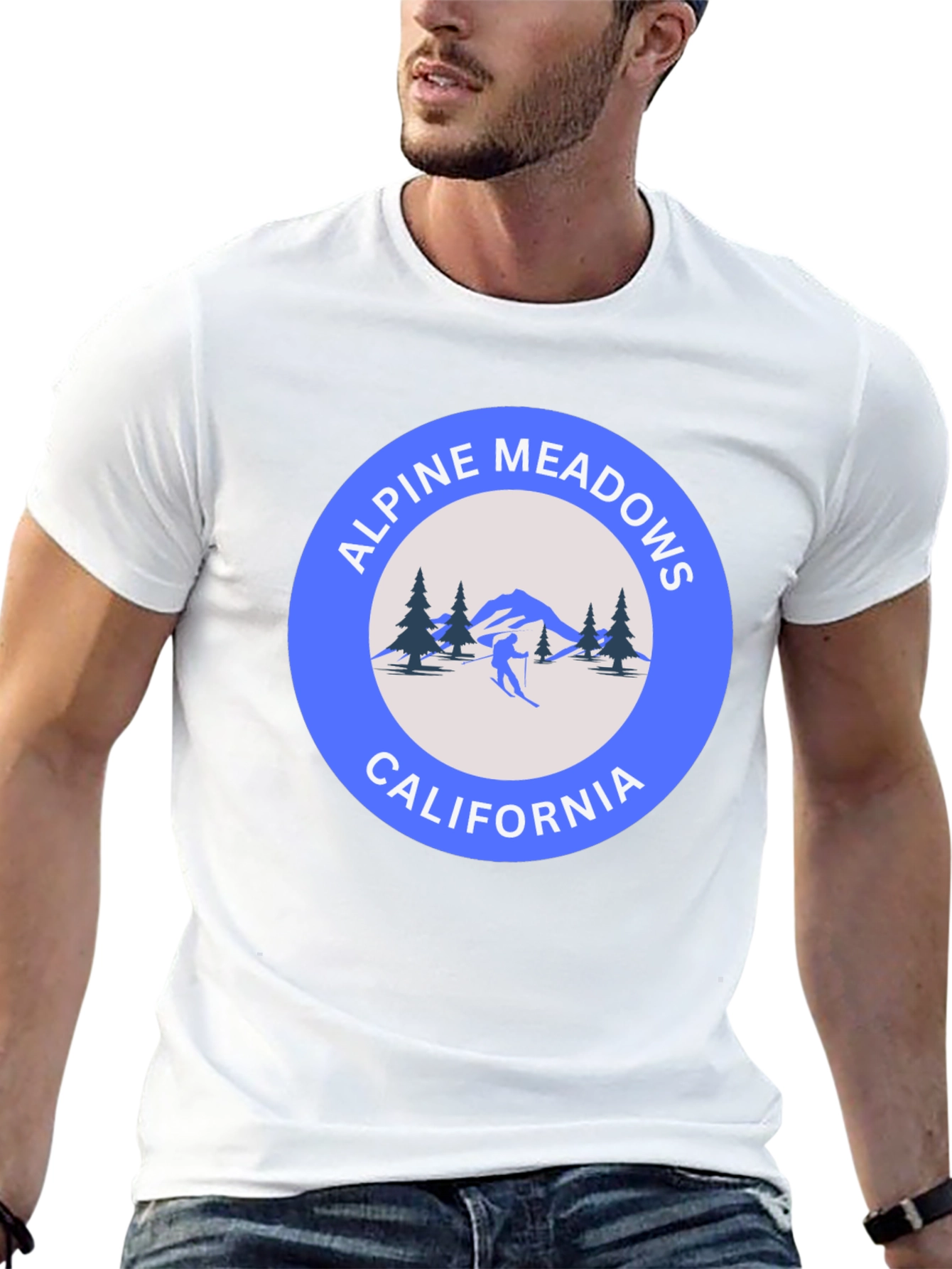 Alpine Meadows California Tee - Black Cotton T-Shirt