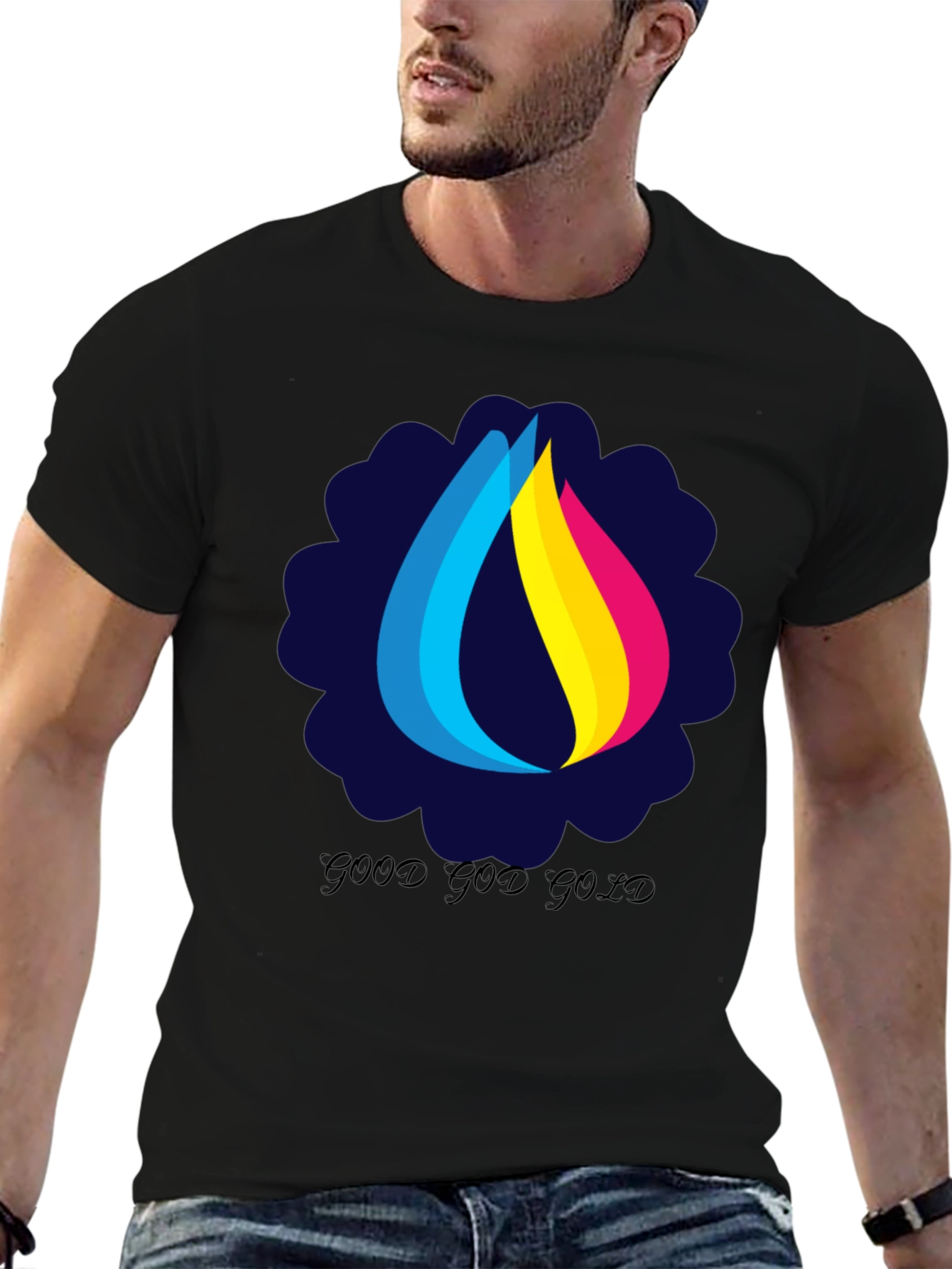Good God Gold Graphic Tee - Stylish Black T-Shirt