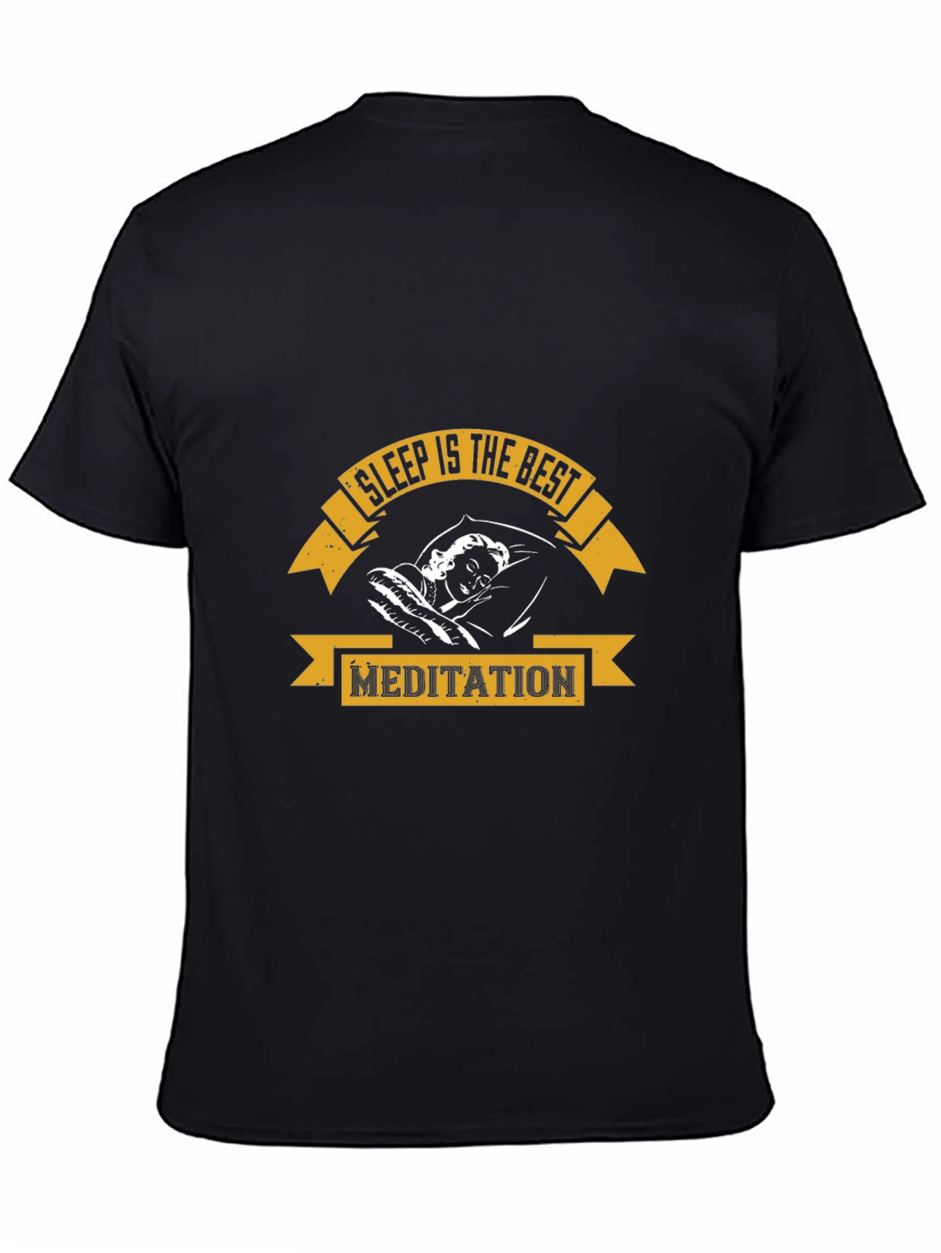 Sleep is the Best Meditation Black Graphic T-Shirt