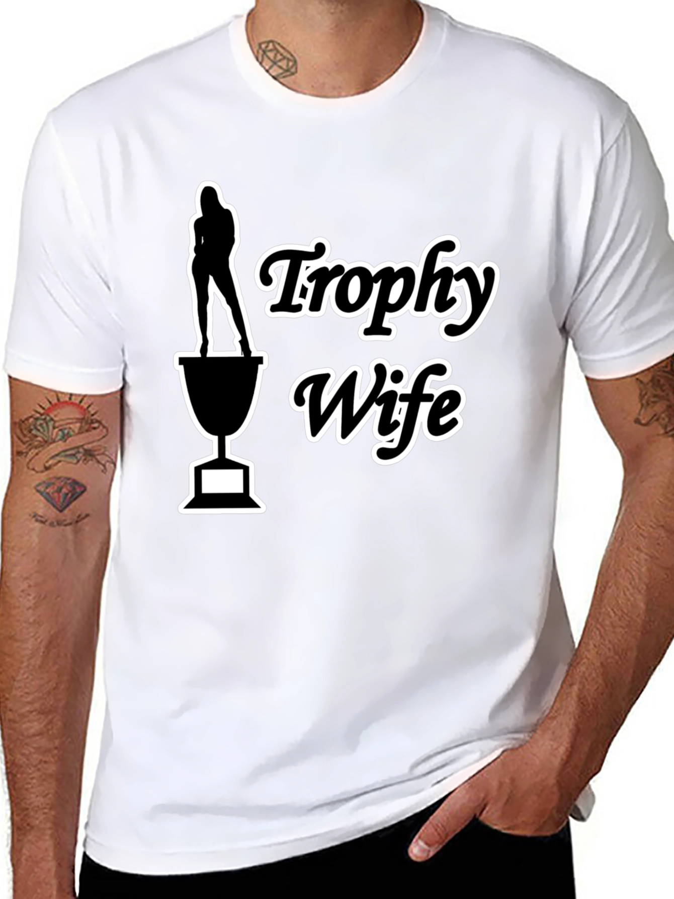 Trophy Wife Graphic Tee - Funny Novelty T-Shirt