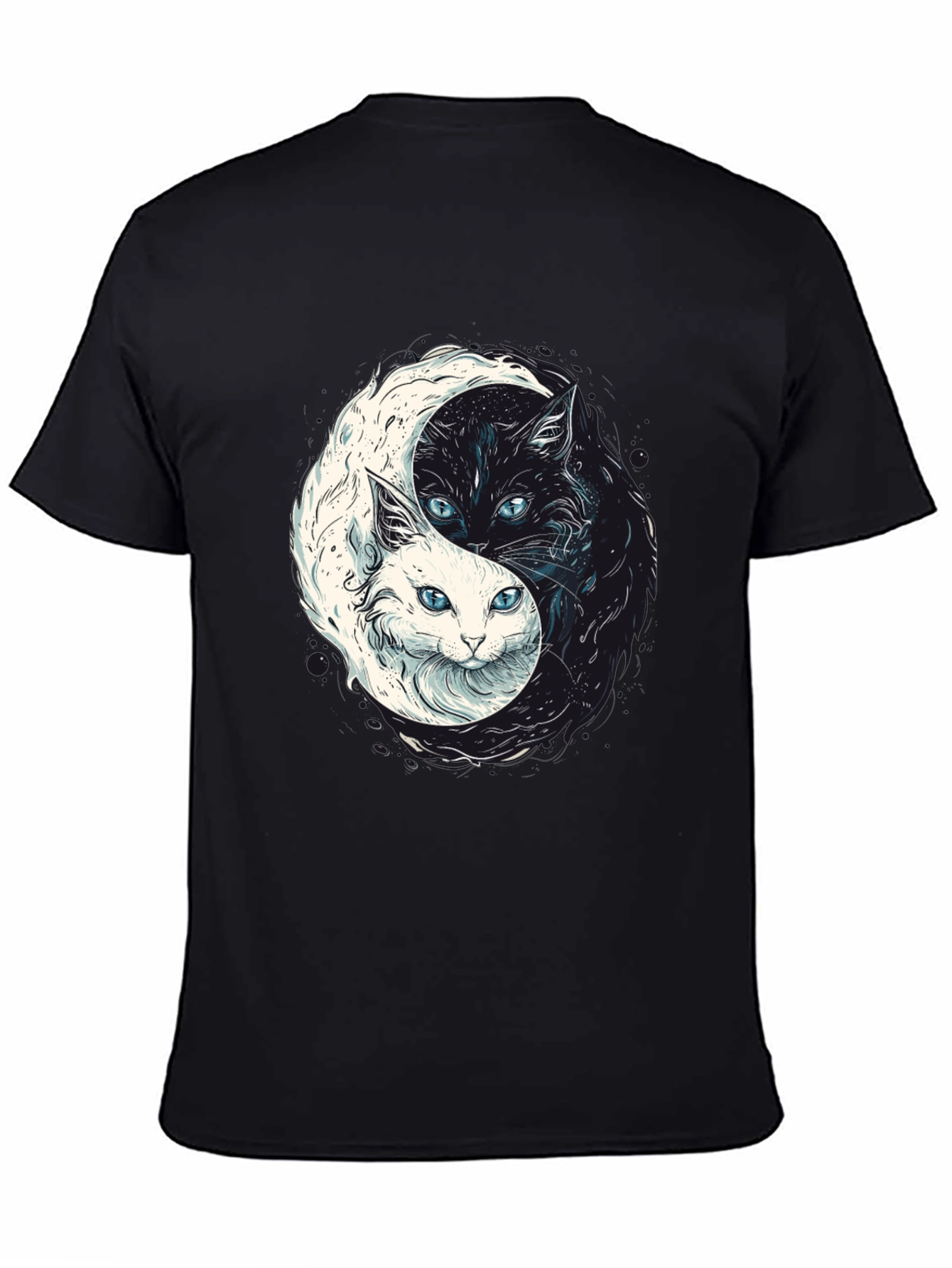 Yin Yang Cats Graphic Tee - Balance & Style!