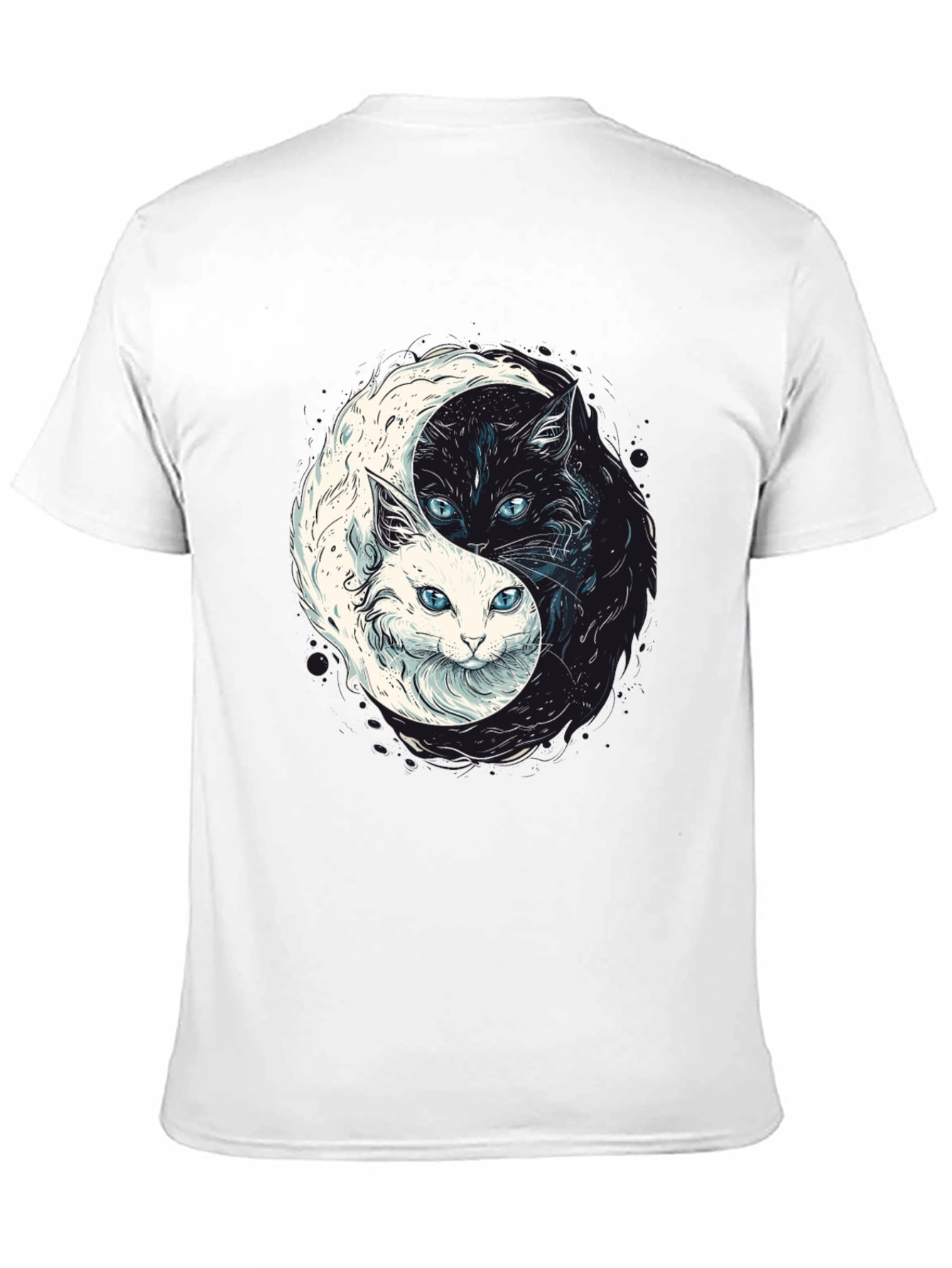 Yin Yang Cats Graphic Tee - Balance & Style!