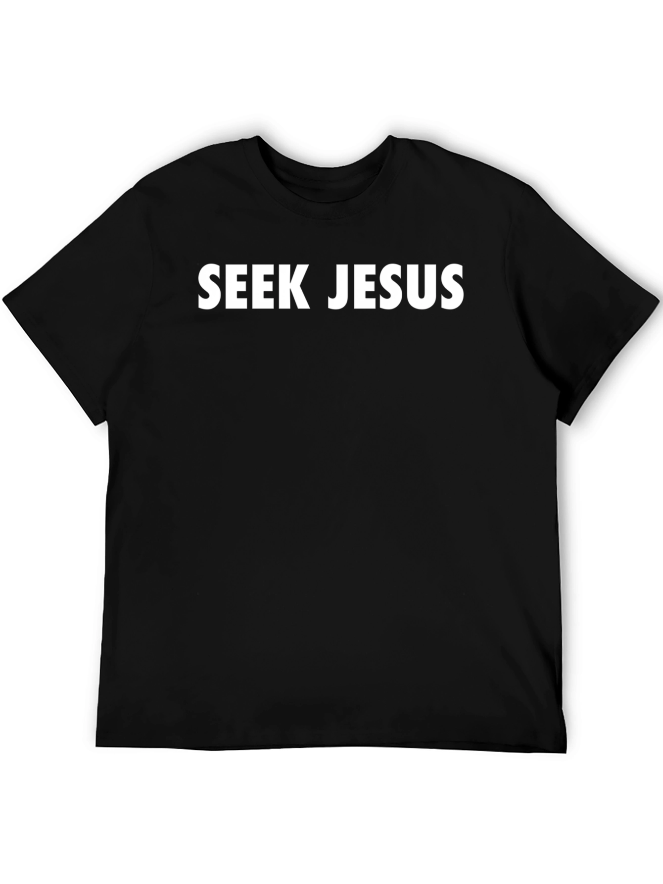 Seek Jesus Black Cotton T-Shirt