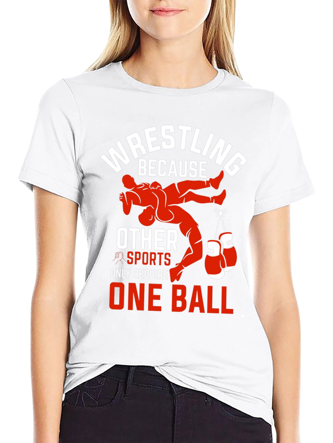 Wrestling T-Shirt - One Ball Funny Tee