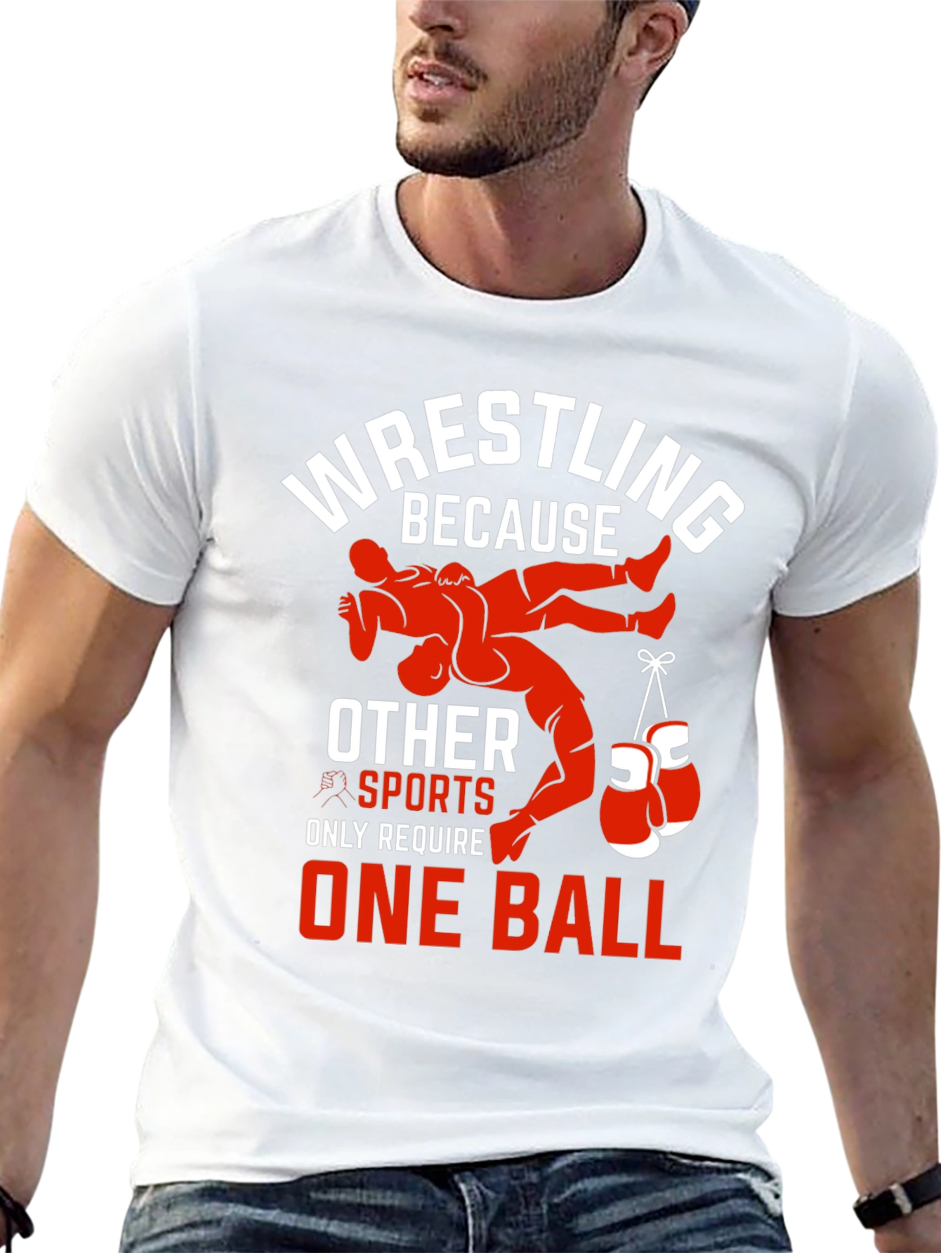 Wrestling T-Shirt - One Ball Funny Tee