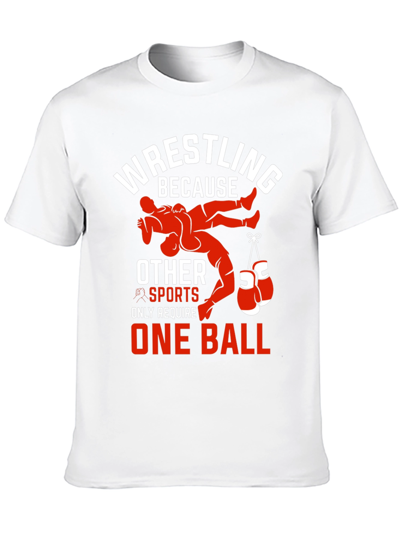 Wrestling T-Shirt - One Ball Funny Tee