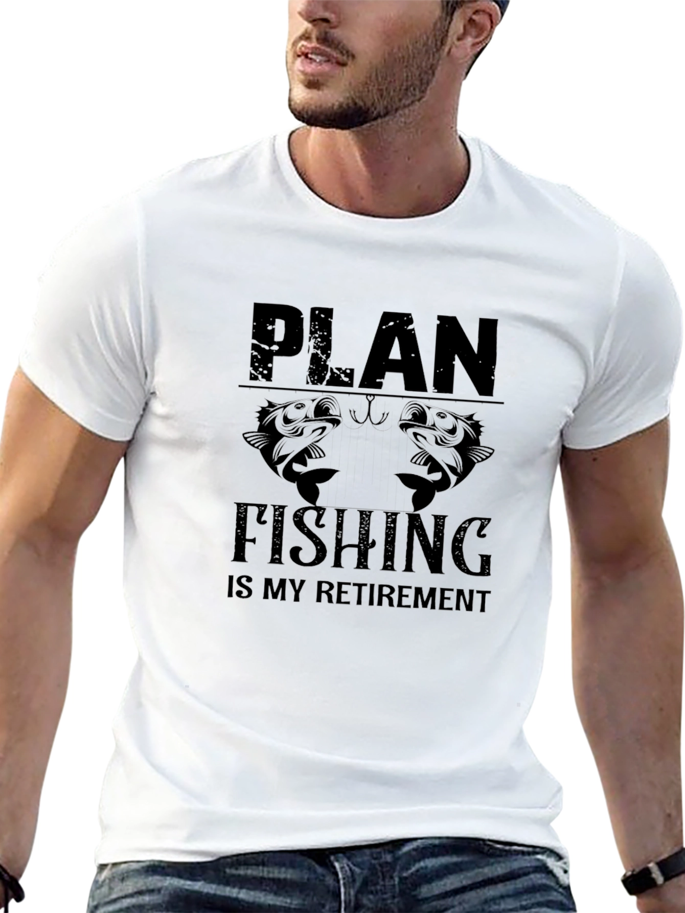 Plan Fishing Retirement T-Shirt - Black