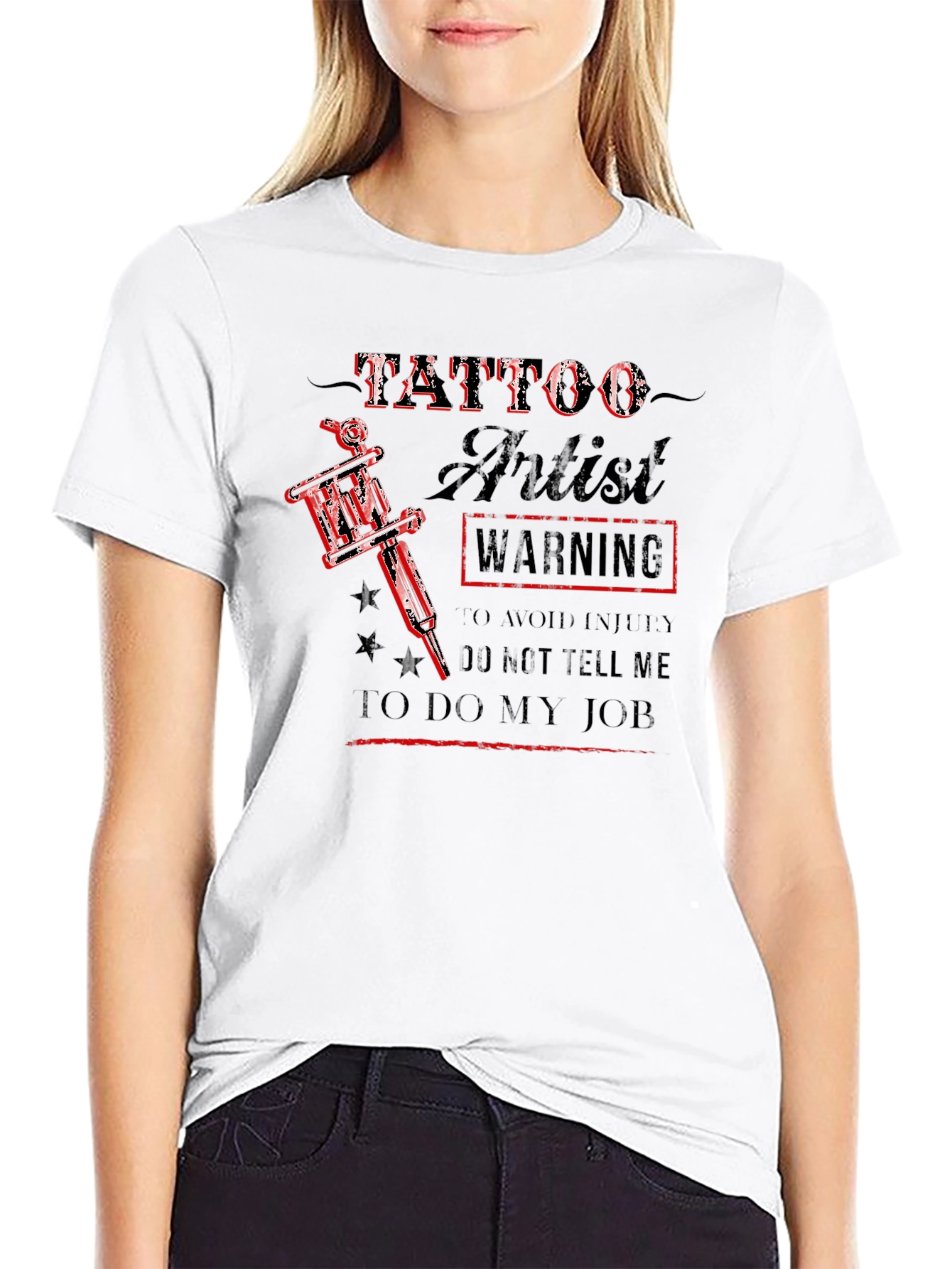 Tattoo Artist Warning Black T-Shirt