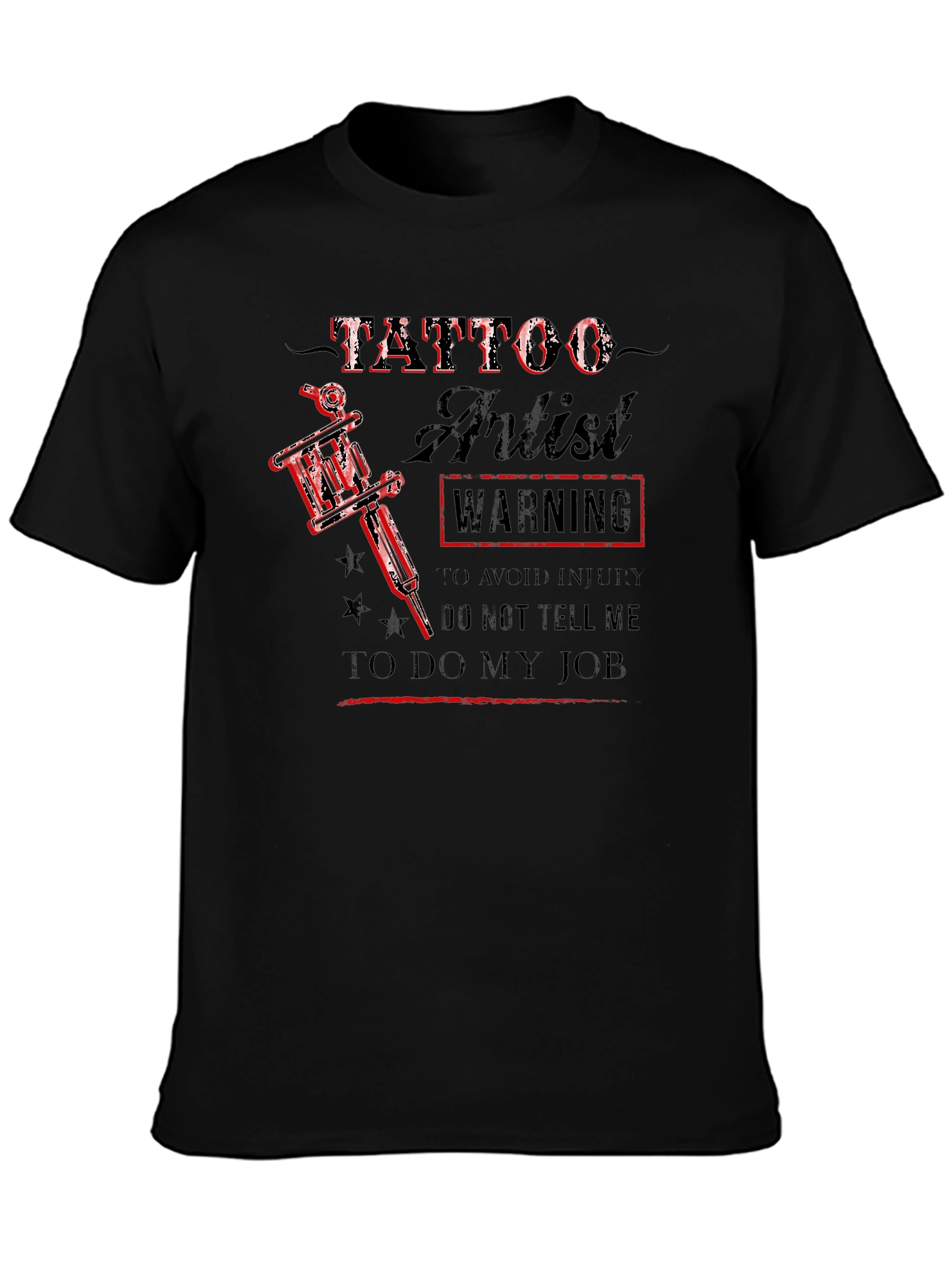 Tattoo Artist Warning Black T-Shirt