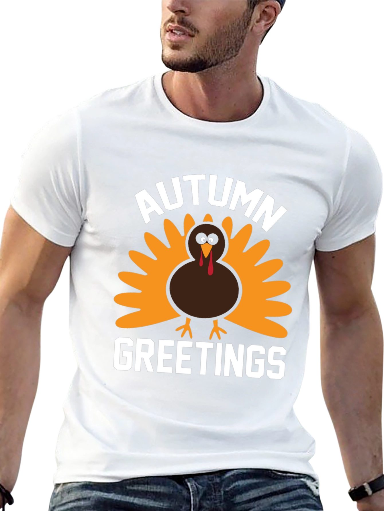 Autumn Greetings Turkey Graphic T-Shirt
