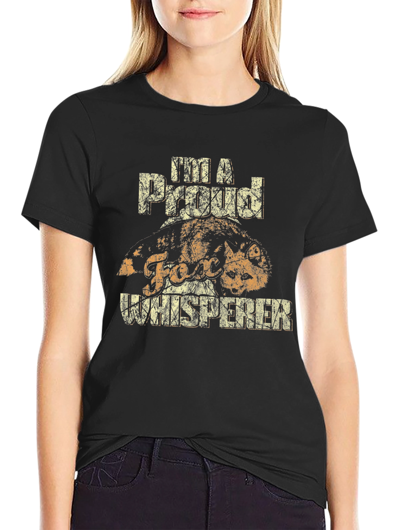 Fox Whisperer Graphic Tee - Black Cotton Comfort