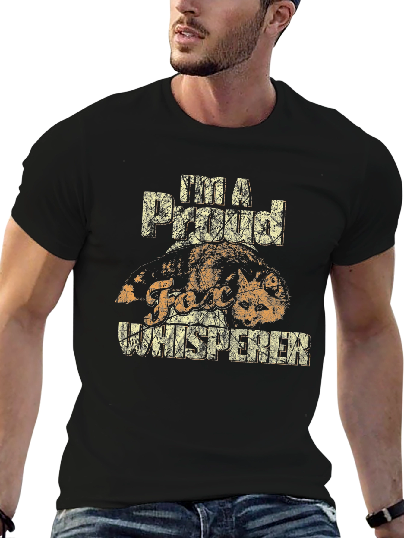 Fox Whisperer Graphic Tee - Black Cotton Comfort