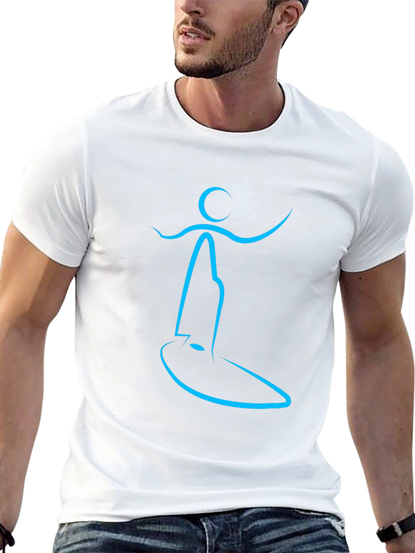 Surfing Silhouette Black Tee
